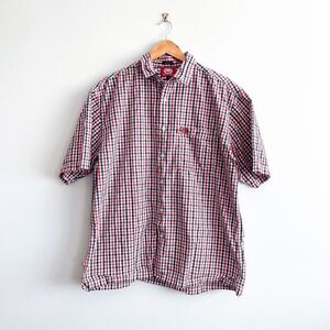 The Ecko Unltd. The Knute Mens Checkered Shirt Button Down Cotton Red Large